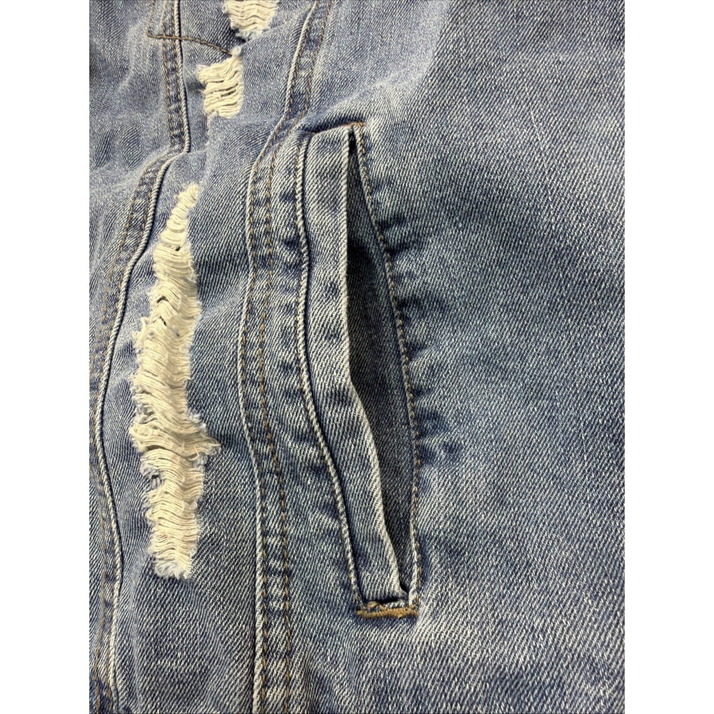 Highway Jeans Blue Very‎ Distressed Buttoned Denim Jacket Size XL women - Picture 12 of 16